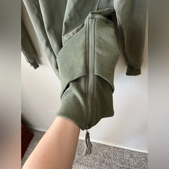 NWT RETROFETE Desreen Asymmetrical Sweater Dress in Army Green Women's Size XS - Picture 4 of 16